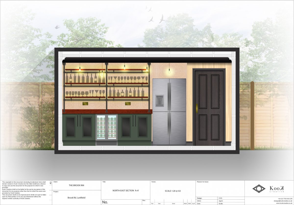 The Brook Inn Larkfield Section drawing