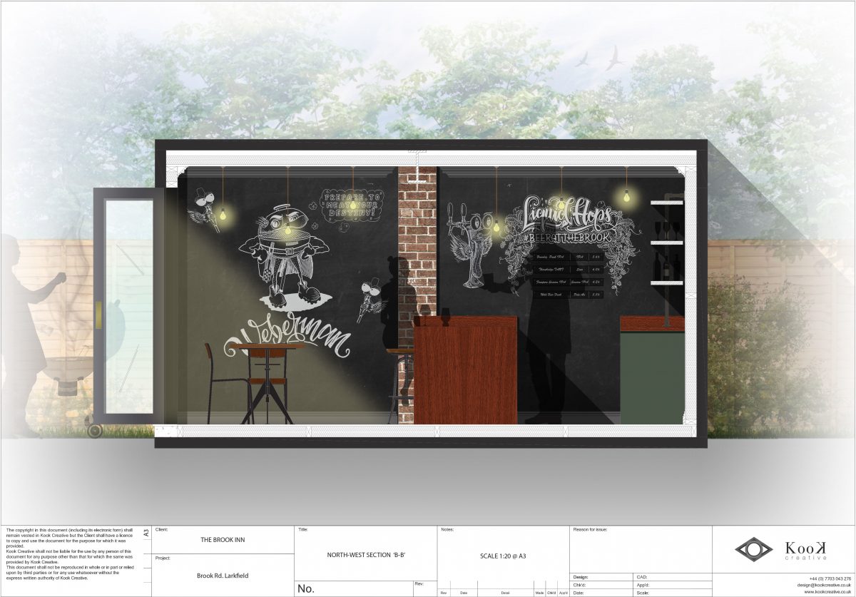 The Brook Inn Larkfield Section drawing