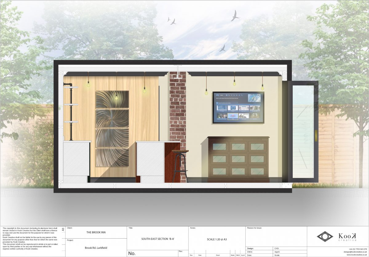 The Brook Inn Larkfield Section drawing